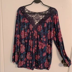 Lucky Brand Lace Yoke Top